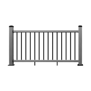 Barrière moderne avec barres noires verticales