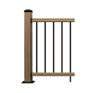 Barrière de sécurité bois et métal moderne.