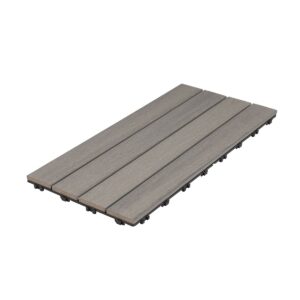 Plancher extérieur modulaire en bois composite gris de Leadvision.