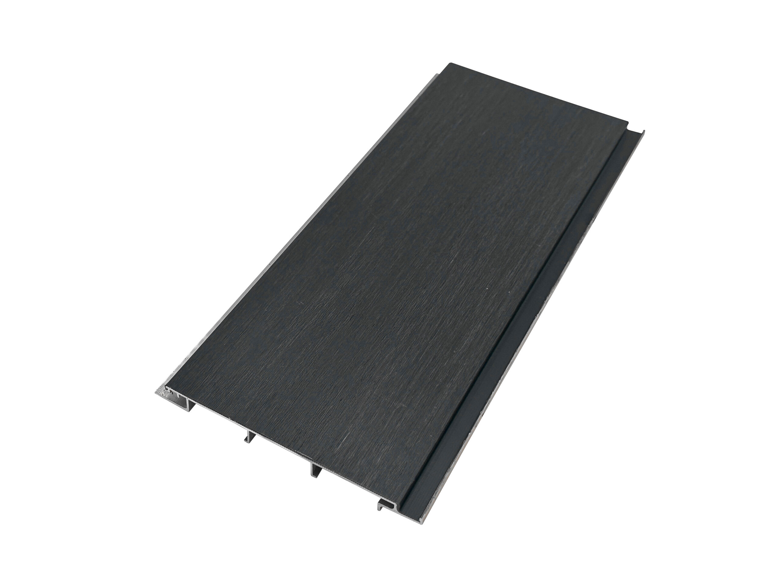 Panneau métallique noir sur fond blanc