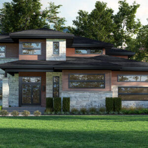 Maison contemporaine en bois et pierre
